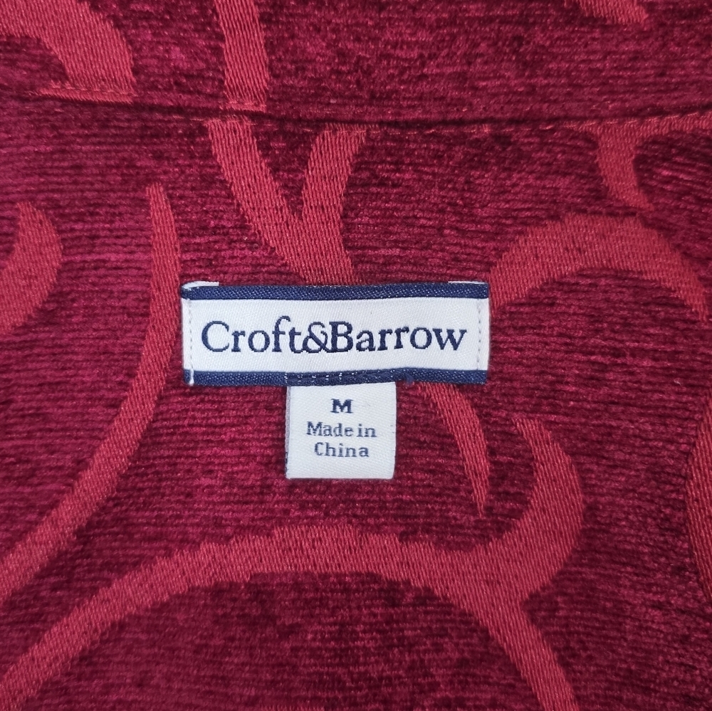 Croft And Barrow Red Patterned Jacket Button Up Medium - Picture 3 of 12